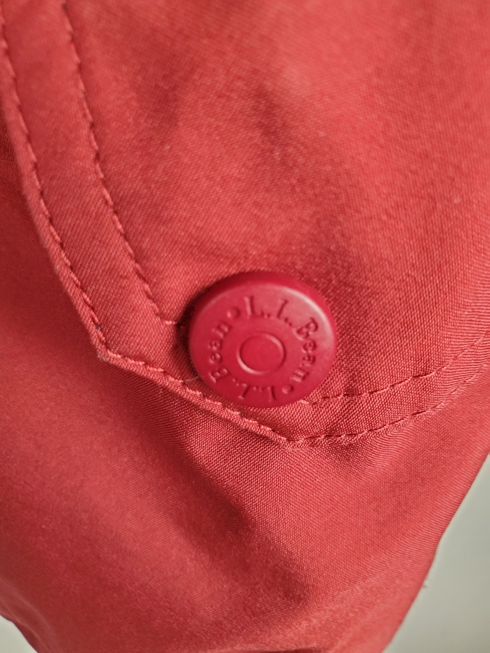 VTG 90s L.L.Bean Red Bomber Jacket Full Zip Snap Pockets Mesh Lined MED. #254 - Picture 8 of 13